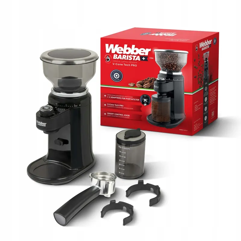 Elektrický mlynček na kávu Webber CG6 25 nastavení V-Cone Tech Pro