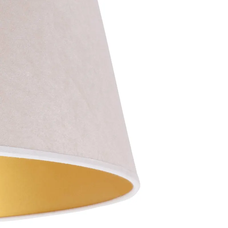 Klosz lampy stożkowy wysokość 25,5 cm, ecru/złoty