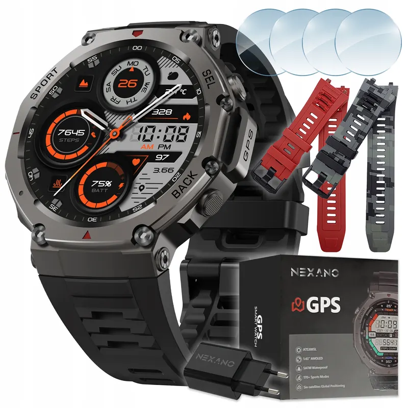 Smartwatch Pánsky Gps Vodotesný Hodinky 5ATM Menu Cz Rozhovory Amoled Sport