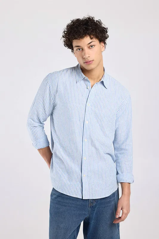 America Today Han White/blue Maat: L | Casual Overhemden Outlet | Heren | Blauw