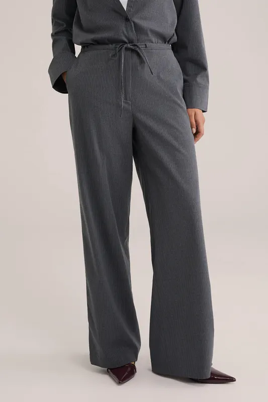 We Fashion Trouser Dark Grey Maat: 38 | Wijde Broeken Outlet | Dames | Grijs