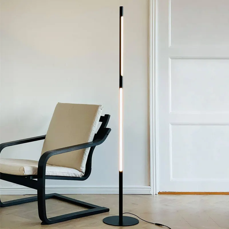Dyberg Larsen Lampa stojąca LED Vagner, czarna, wysokość 150 cm