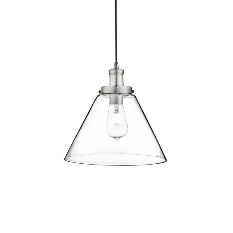 Lampa wisząca Piramida, srebrny/przezroczysty, szkło, Ø 29 cm, E27