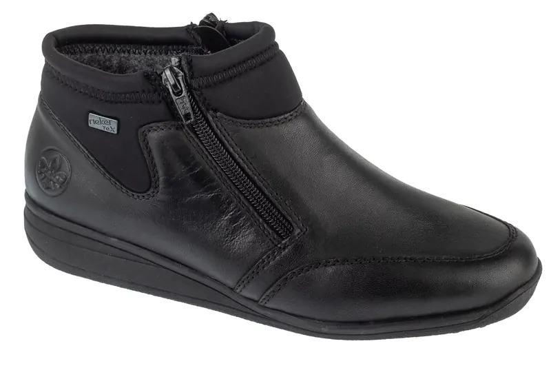 Rieker Booties 47270-00, Damskie, Czarne, trzewiki, skóra licowa, rozmiar: 36