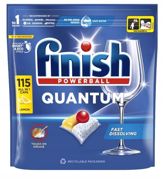 Finish Quantum Kapsułki do mycia naczyń w zmywarce Cytrynowe 115 sztuk