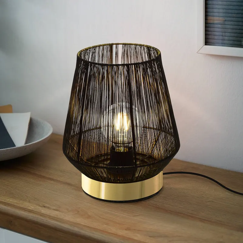 Lampa stołowa Escandidos, czarna/złota