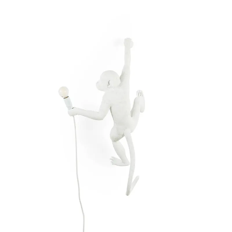 Kinkiet dekoracyjny LED Monkey Lamp, biała, prawa