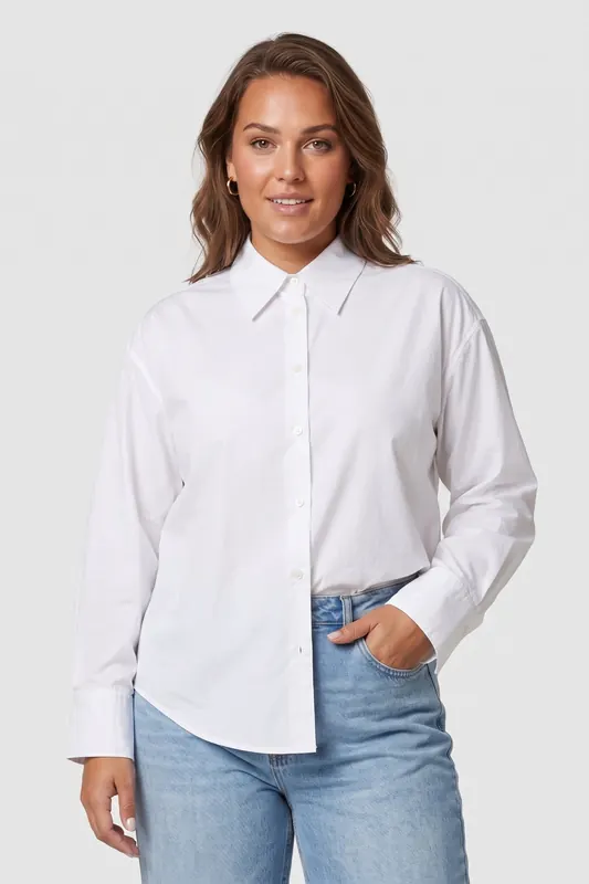 ARKET Ima Poplin Shirt White Maat: 40 | Overhemden Outlet | Dames | Wit