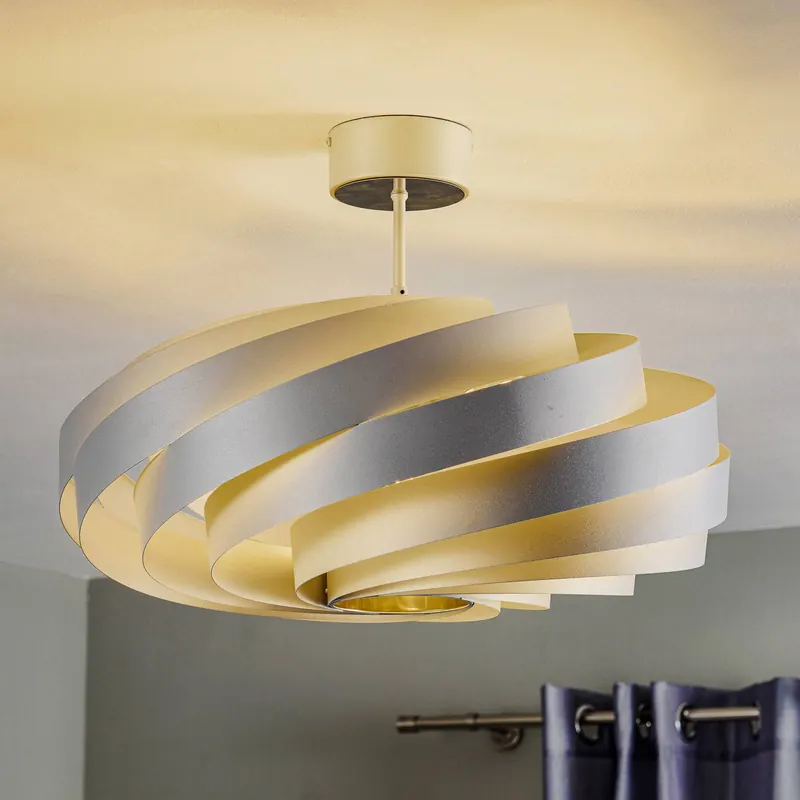 Lampa sufitowa Vento, kolor aluminium, Ø 60 cm, metal