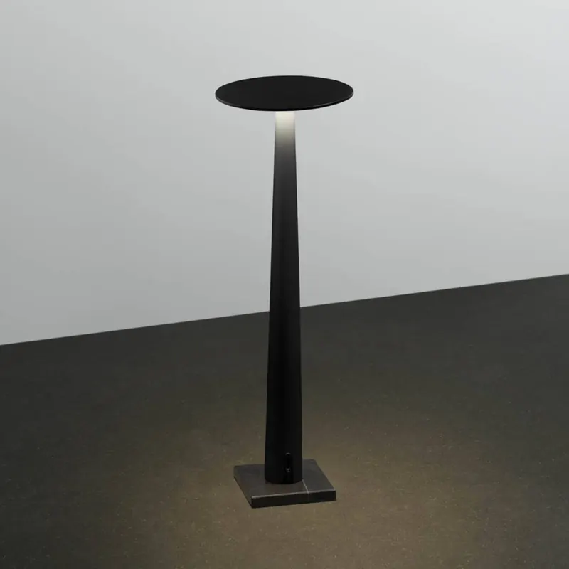 Lampa stołowa LED Nemo Portofino, czarna, marmur