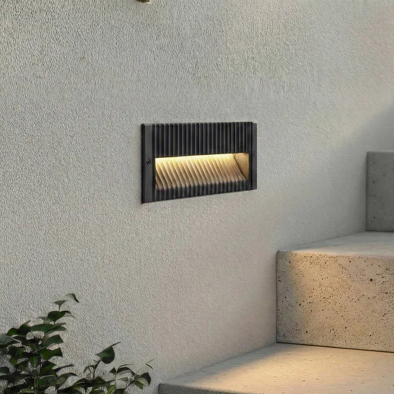 Lucande oprawa wpuszczana ścienna LED Tavion, 25 cm, antracyt, IP65