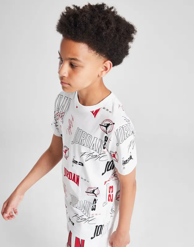 Jordan T-Shirt Arc Aop Tee Wht/blk/red