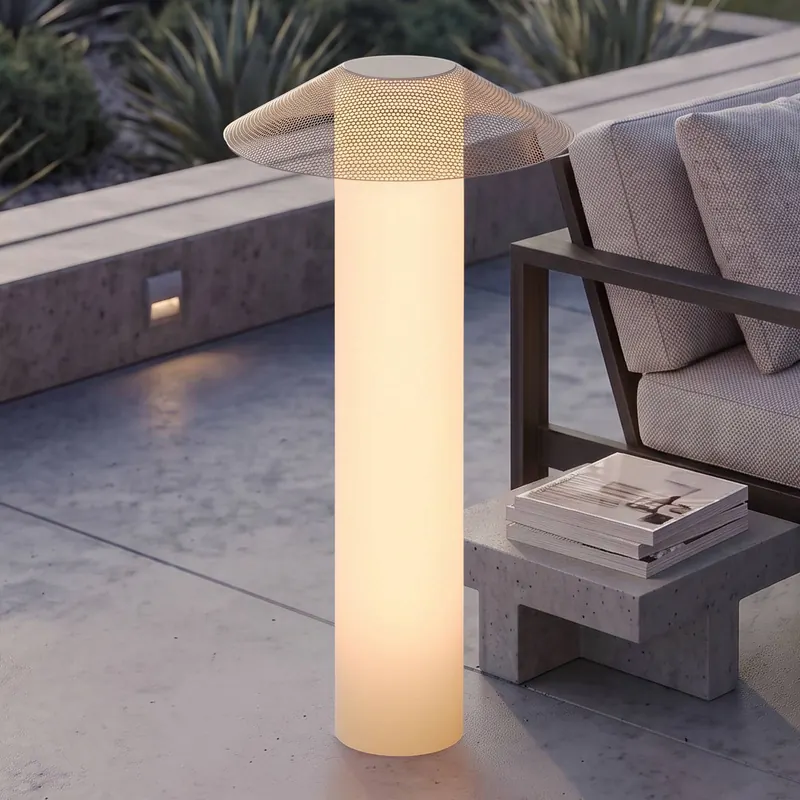 Lampa tarasowa LED Lucande ZAMIRAS, 110 cm, srebrna, IP65