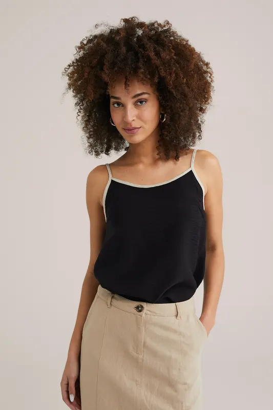 We Fashion Singlet Black Maat: XL | Midi Rokken Outlet | Dames | Beige