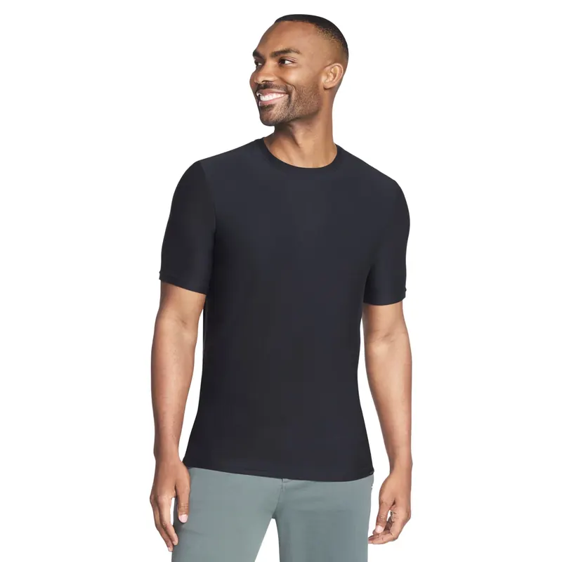Skechers Go Dri All-Day Tee TS107B-BLK, Męskie, Czarne, t-shirty, poliester, rozmiar: XL