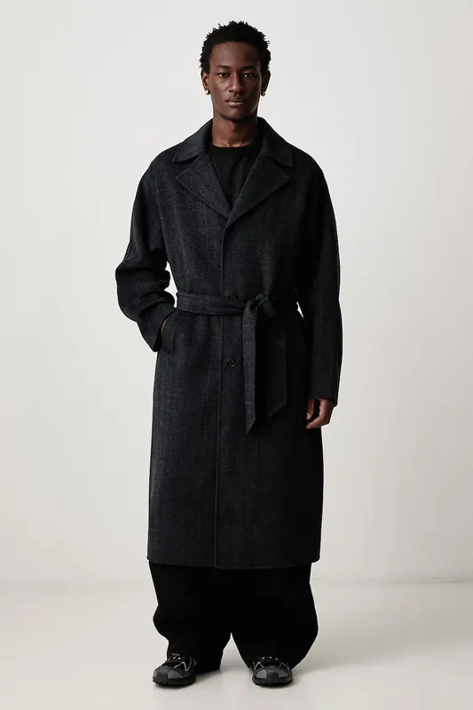 Maison Kitsuné  płaszcz z wełną męski