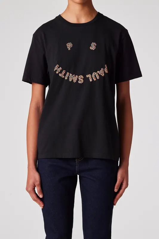 Paul Smith Womens Tshirt Ps Happy Dot Black Maat: XS | Tops Outlet | Dames | Zwart
