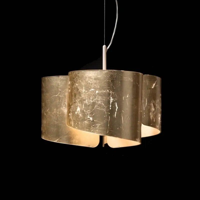 Lampa wisząca Papiro, 3-punktowa, złota