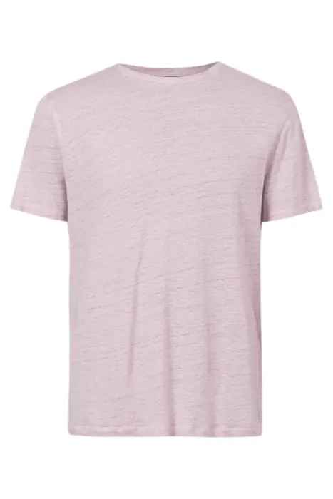 John Varvatos Mott Regular Fit Ss Linen Crew With Cold Misty Rose Maat: XS | Basic T-Shirts Outlet | Heren | Paars