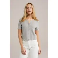 We Fashion Knitted Cardigan Light Grey Maat: S | Jassen Outlet | Dames | Grijs