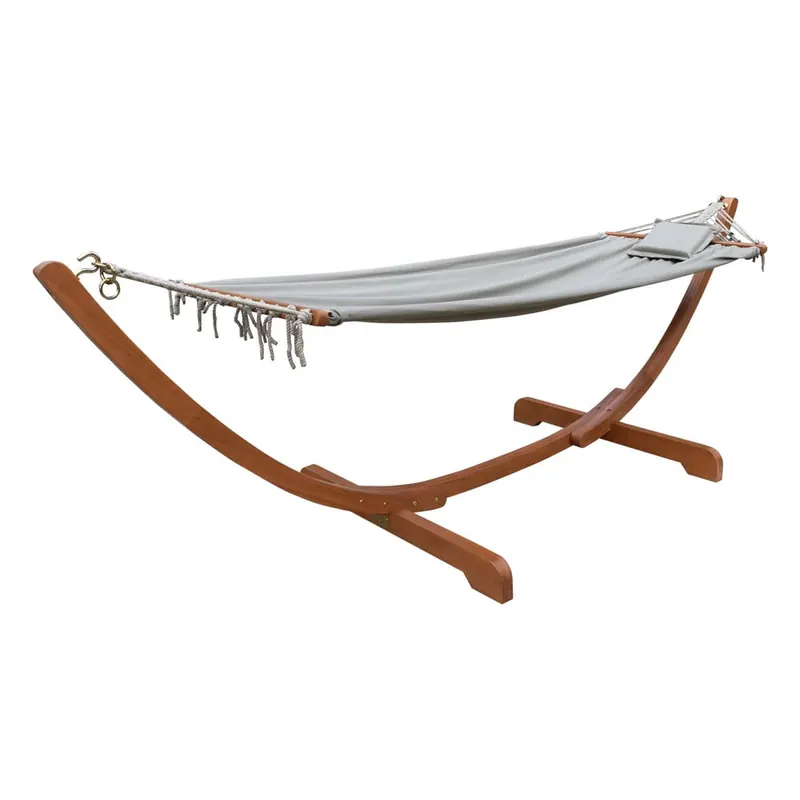 Hamak ogrodowy z konstrukcją z drewna eukaliptusowego Garden Pleasure Hammock Madeira