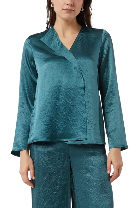 Comma Blouses Petrol Maat: 44 | Longsleeves Outlet | Dames