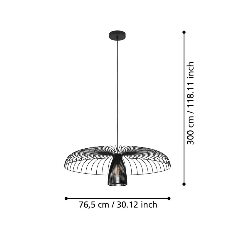 Żyrandol Stars of Light Champerico, czarna, Ø 77 cm, szkło