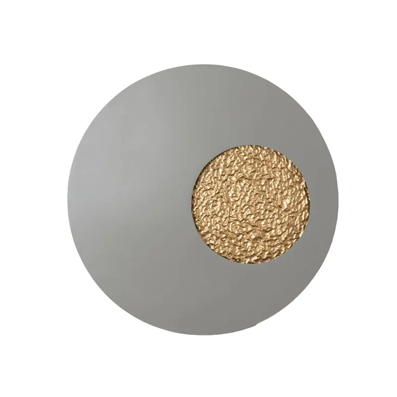 Kinkiet LED Luna, kolor szary/złoty, Ø 80 cm, żelazo