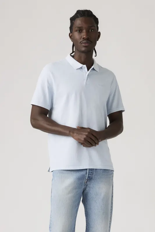 Levi's Authentic Polo Garment Dye Niagara Mist Maat: XL | Poloshirts Outlet | Heren | Blauw