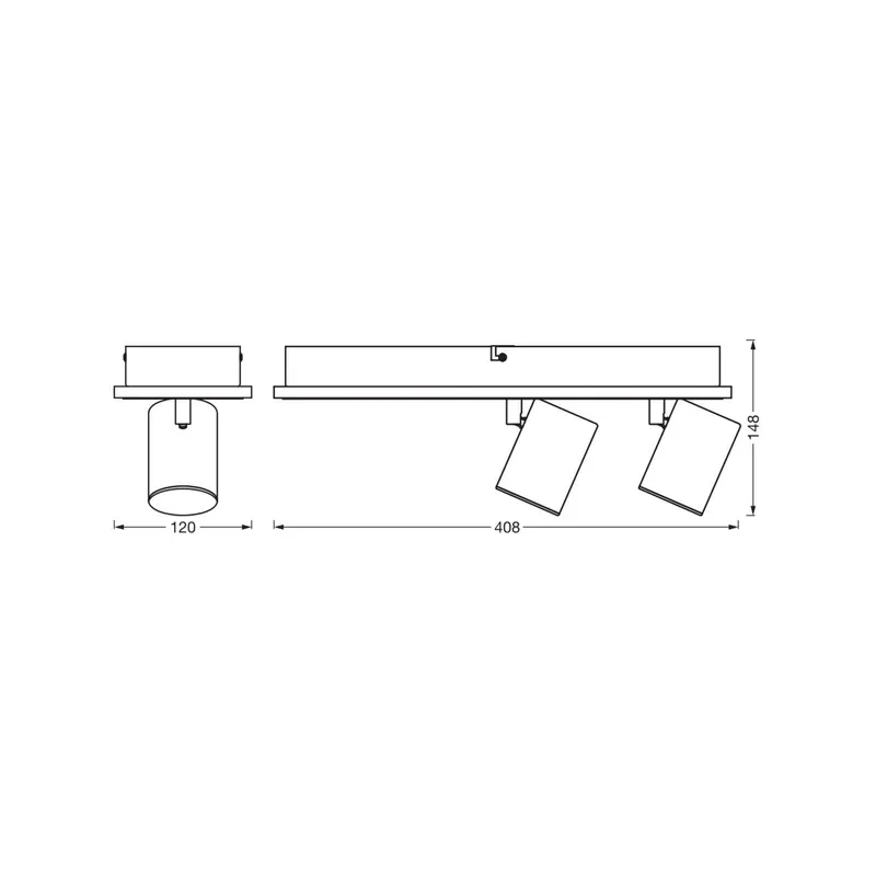 Reflektor sufitowy LED OSRAM MARS CLICK-SELECT, 2 punkty świetlne, czarny