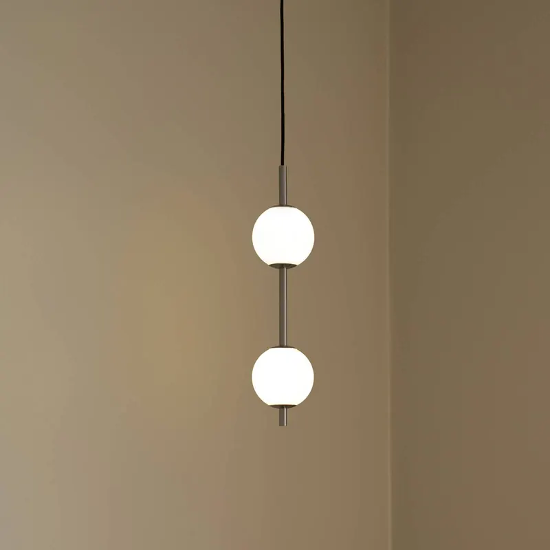 Żyrandol LED UMAGE Audrey, kolor stalowy, 2-punktowa, Ø 12 cm