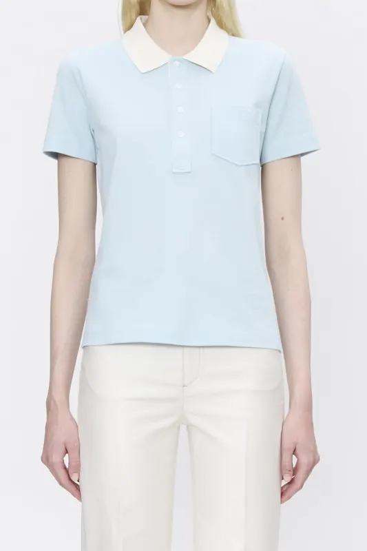 A.P.C. Polo Short Sleeve Sky Blue Maat: M | Tops Outlet | Dames | Blauw