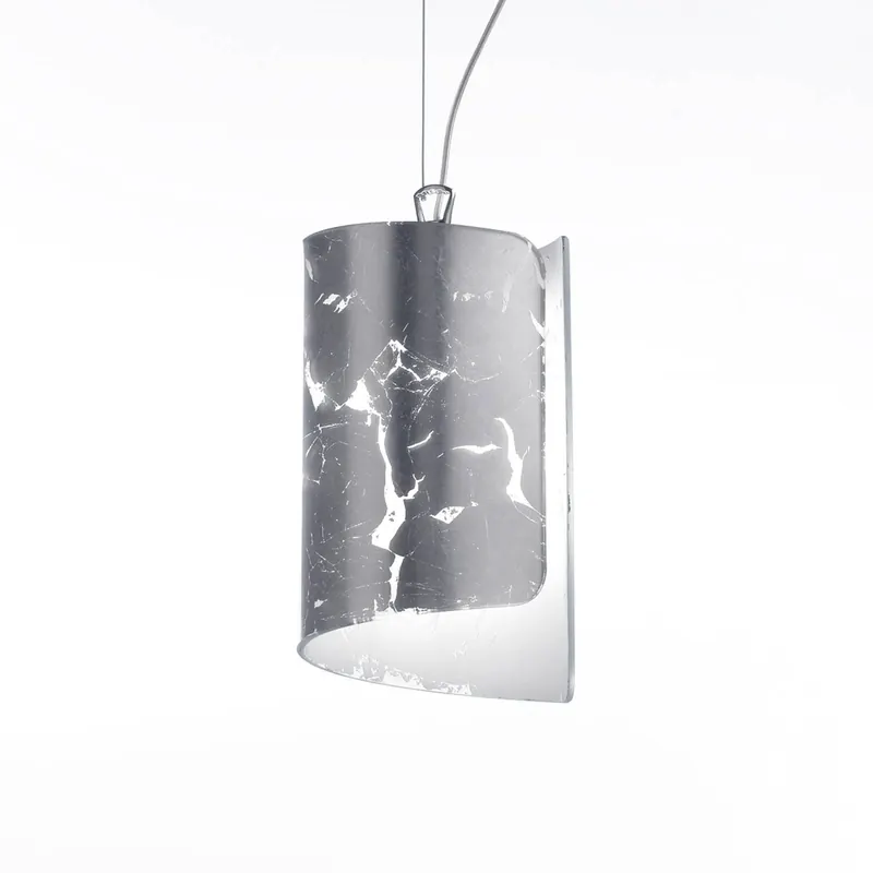 Lampa wisząca Papiro ze szklanym kloszem Ø 15 cm, srebrna