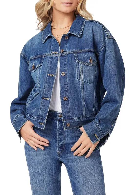 Scotch & Soda Denim Cropped Jacket Destination Maat: M | Spijkerjassen Outlet | Dames | Blauw