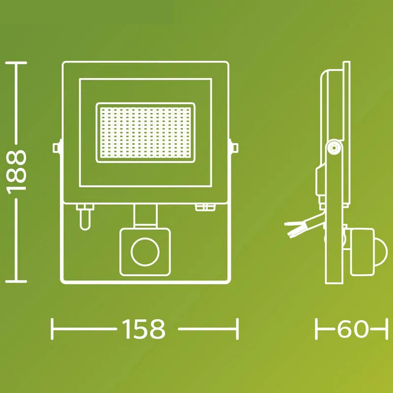 Reflektor zewnętrzny LED Philips Lois UE Sensor, 14 W, 3000 K IP65