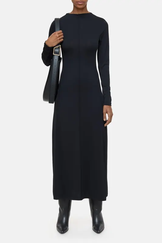 Closed Jersey Dress Black Maat: L | Maxi Jurken Outlet | Dames | Zwart