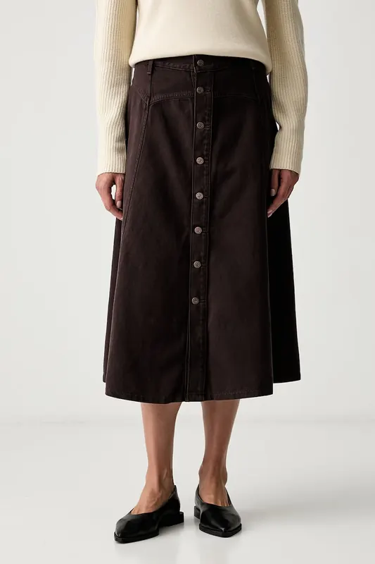 Levi's spódnica rozkloszowana jeansowa YOKED WESTERN