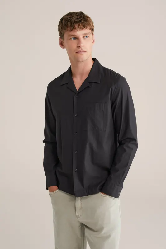 We Fashion Shirt Black Maat: L | Casual Overhemden Outlet | Heren | Zwart