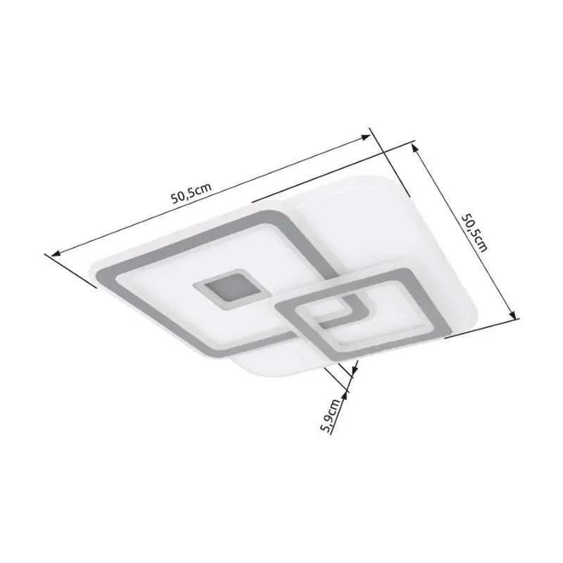 Lampa sufitowa LED Kique, sterowana aplikacją, biała, długość 50 cm, CCT