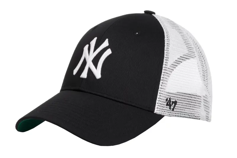 47 Brand MLB New York Yankees Branson Cap B-BRANS17CTP-BK, Unisex, Czarne, czapki z daszkiem, poliester, rozmiar: One size