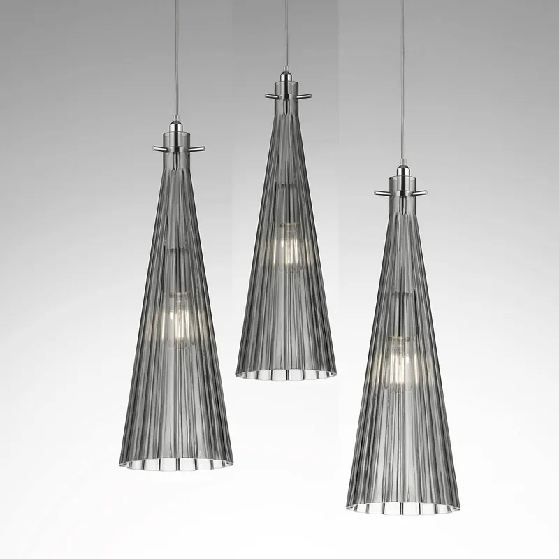 Lampa wisząca Costa Rica, 3-punktowa, szara