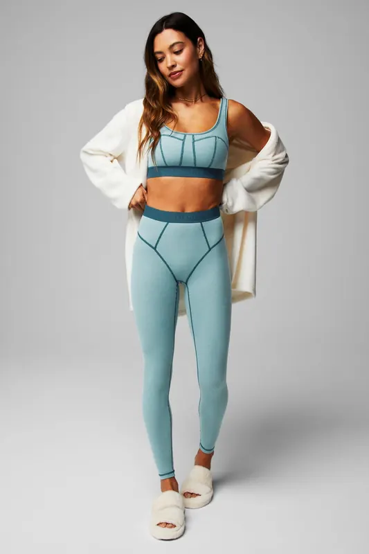 Fabletics  Waffle Legging Arctic Wave/midnight Wave Maat: S Short | Leggings Outlet | Dames | Blauw
