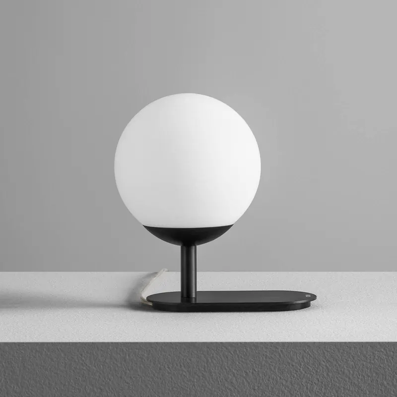 OLEV La Pallina lampa stołowa kulisty klosz czarna