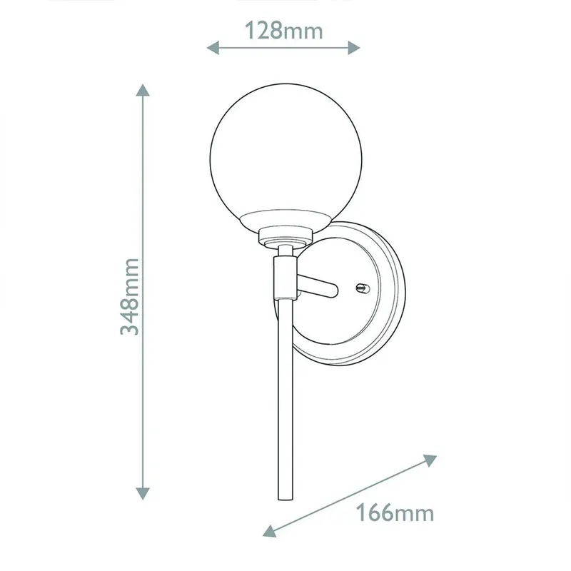Lampa ścienna Benno 1 czarno-brązowa, biała, stal, szkło IP44 G9