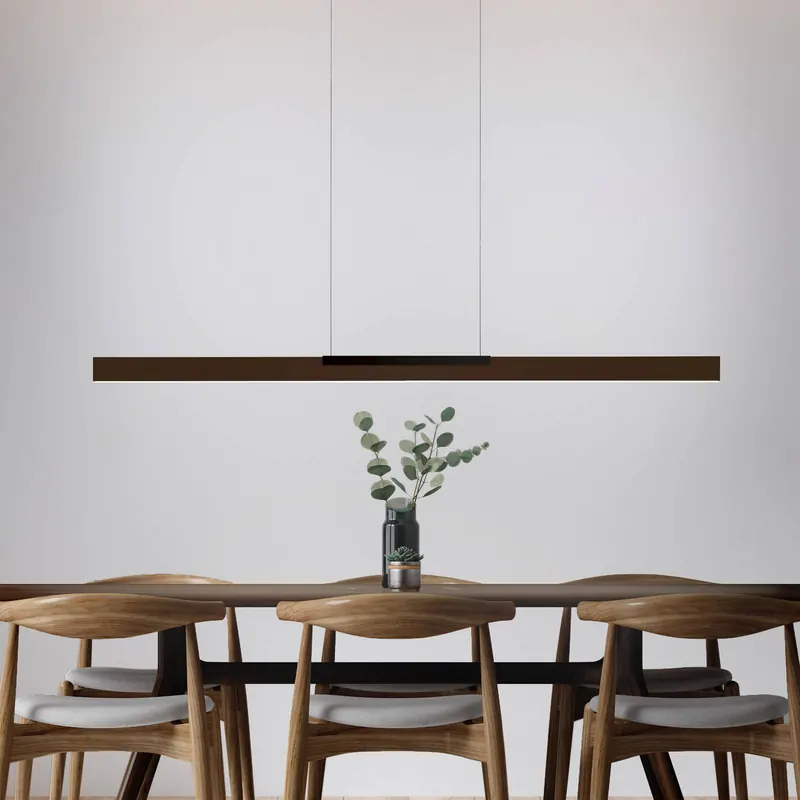 Żyrandol LED Bopp Nano 2.0, długość 140 cm, brązowo-czarna