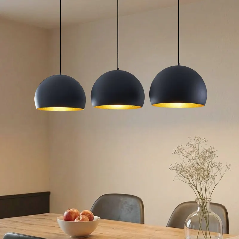 Lampa wisząca Lindby Tarjei, 146 cm długości, czarny/złoty, metal