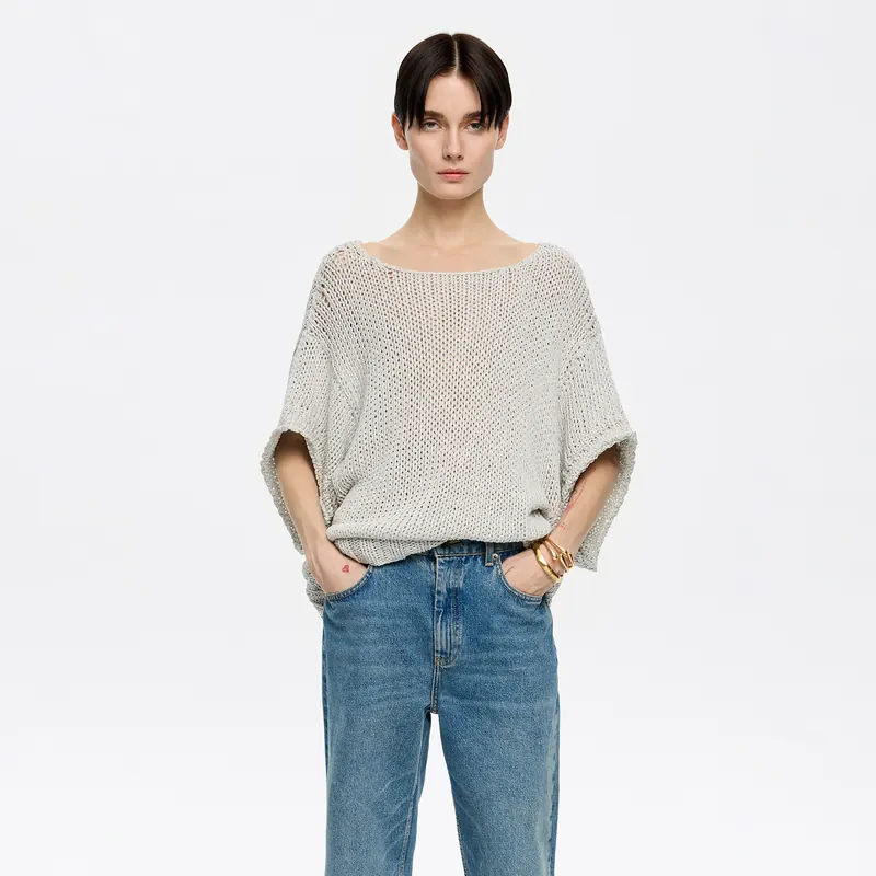 Sweter lureks oversize srebrny