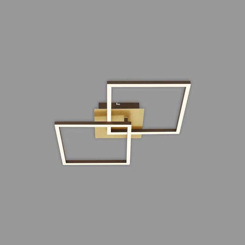 Lampa sufitowa LED Frame, złota, ściemniana, 2-punktowa