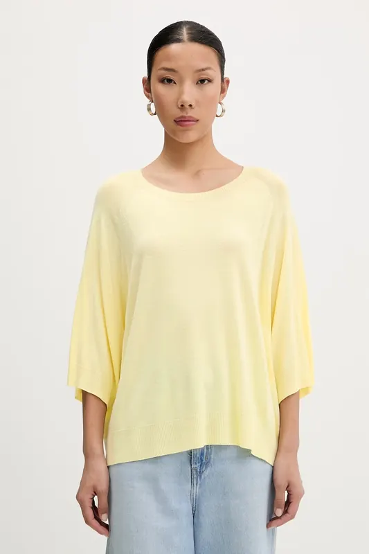 ViCOLO sweter z krótkim rękawem damski z wiskozą