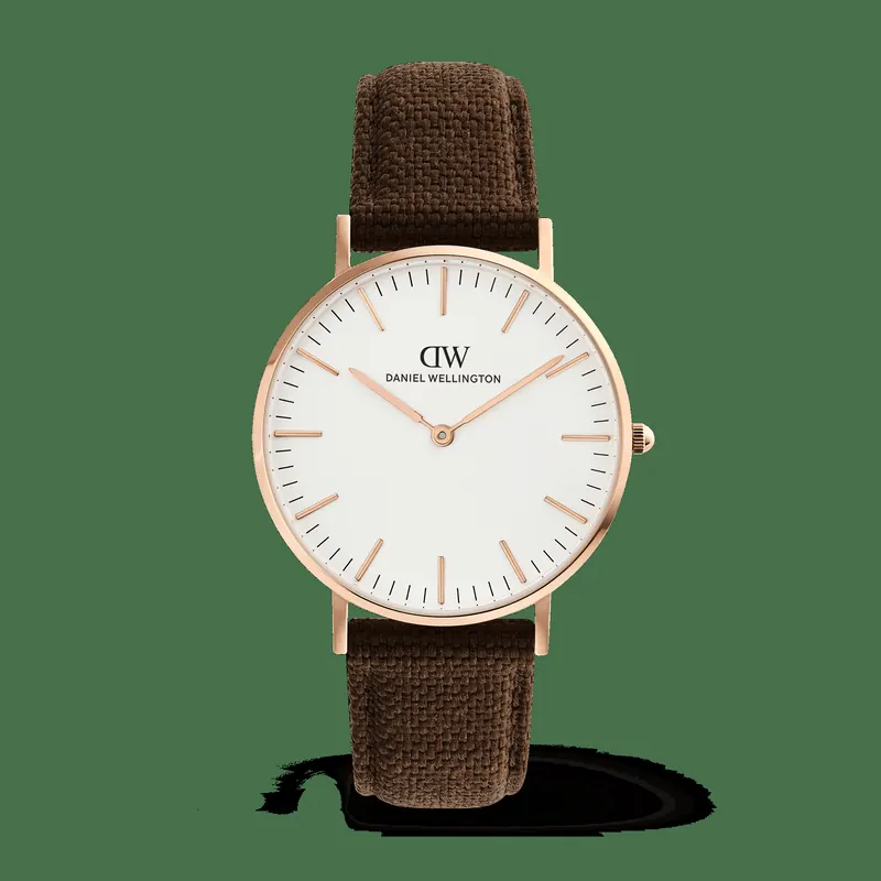 Daniel Wellington DW Watch Classic Brown Canvas Rose Gold 36mm